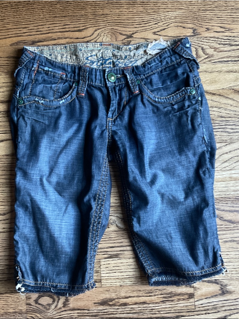 Early 2000s Stitchs Brand Dark Denim Fitted Shorts